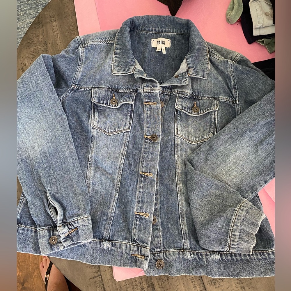 PAIGE Women’s blue denim jacket, Size XL
